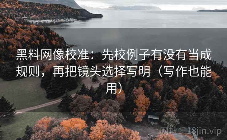 黑料网像校准：先校例子有没有当成规则，再把镜头选择写明（写作也能用）