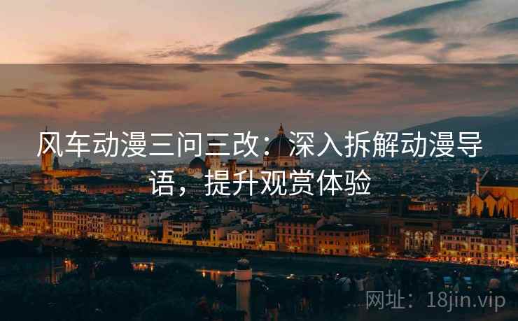 风车动漫三问三改：深入拆解动漫导语，提升观赏体验