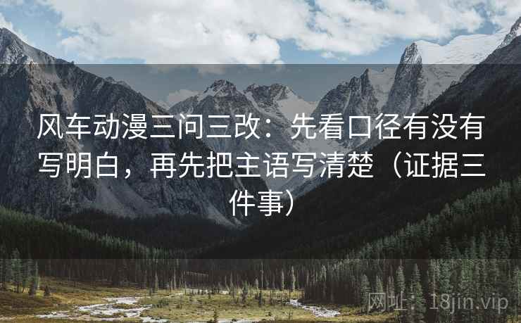风车动漫三问三改：先看口径有没有写明白，再先把主语写清楚（证据三件事）